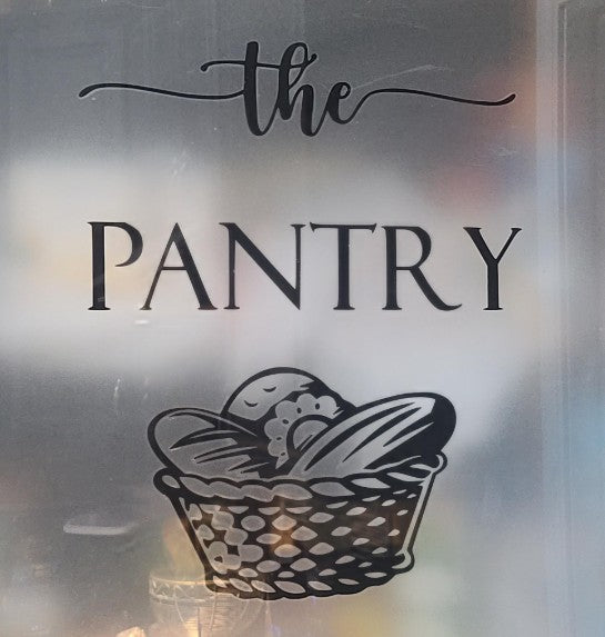 Pantry Door Decal, Vinyl Decal 11.5"W x 11.5"H