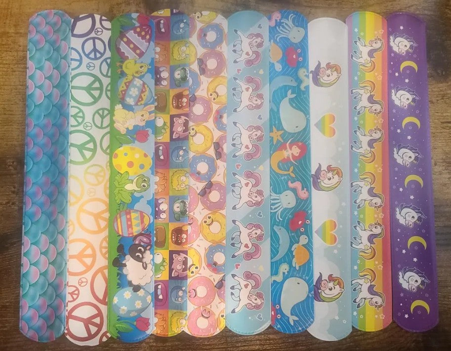 Bright & Fun 8 or 10-Piece Slap Bracelet Set for Kids – Party Favors, Classroom Rewards, VBS & Youth Group Prizes