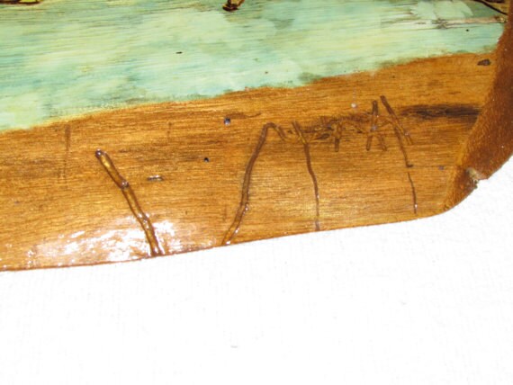 Handmade Wall Art Frog on Paulownia Wood