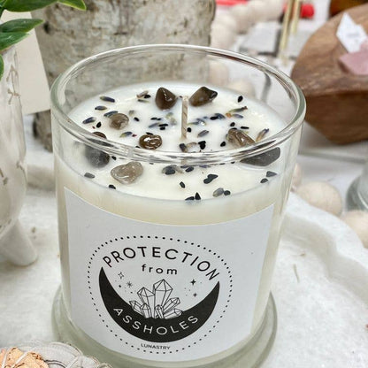 Protection From A$$holes Crystal Candle