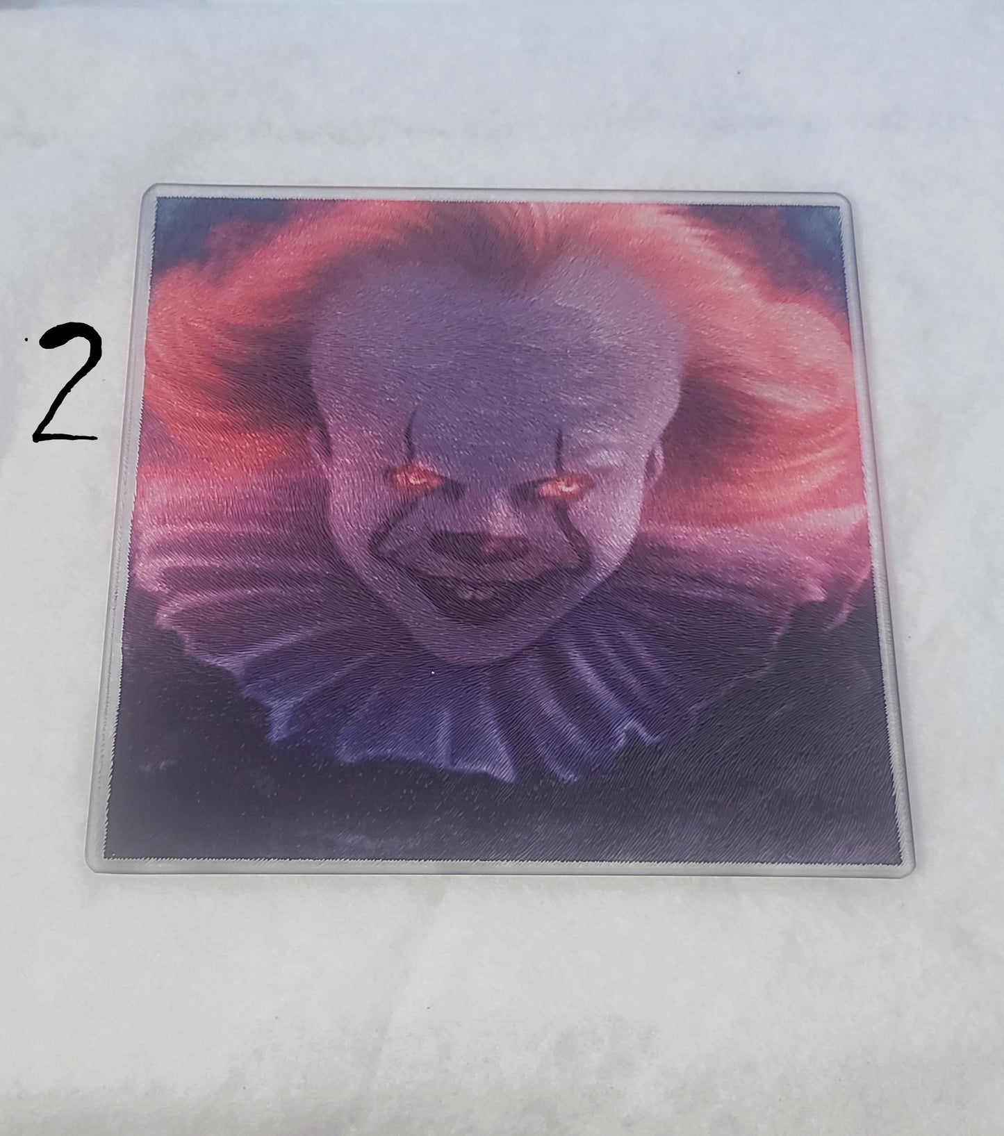 Scary Clown Halloween Themed Glass Trivet or Cutting Board